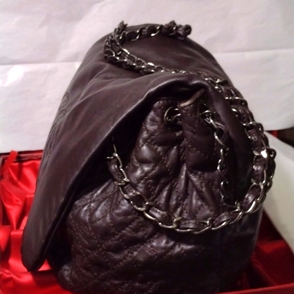 Chanel Chocolate Cartera Quilted Sides Butter Soft Leather Adjustable Chain - Picture 10 of 16